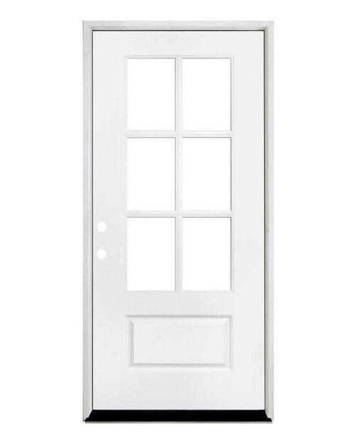 6-lite 3/4 glass prehung exterior door with 1 bottom panel