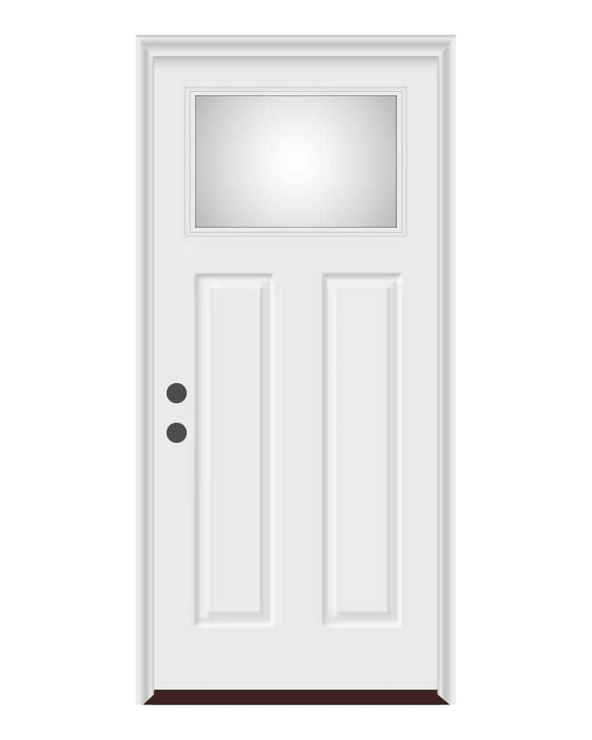 Craftsman 1-lite clear glass prehung exterior door with 2 panels