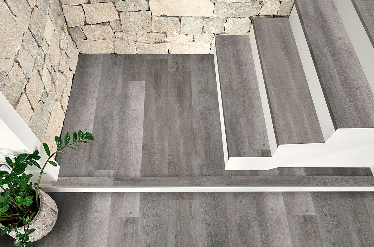Prescott Katella Ash Luxury Vinyl Plank, room scene