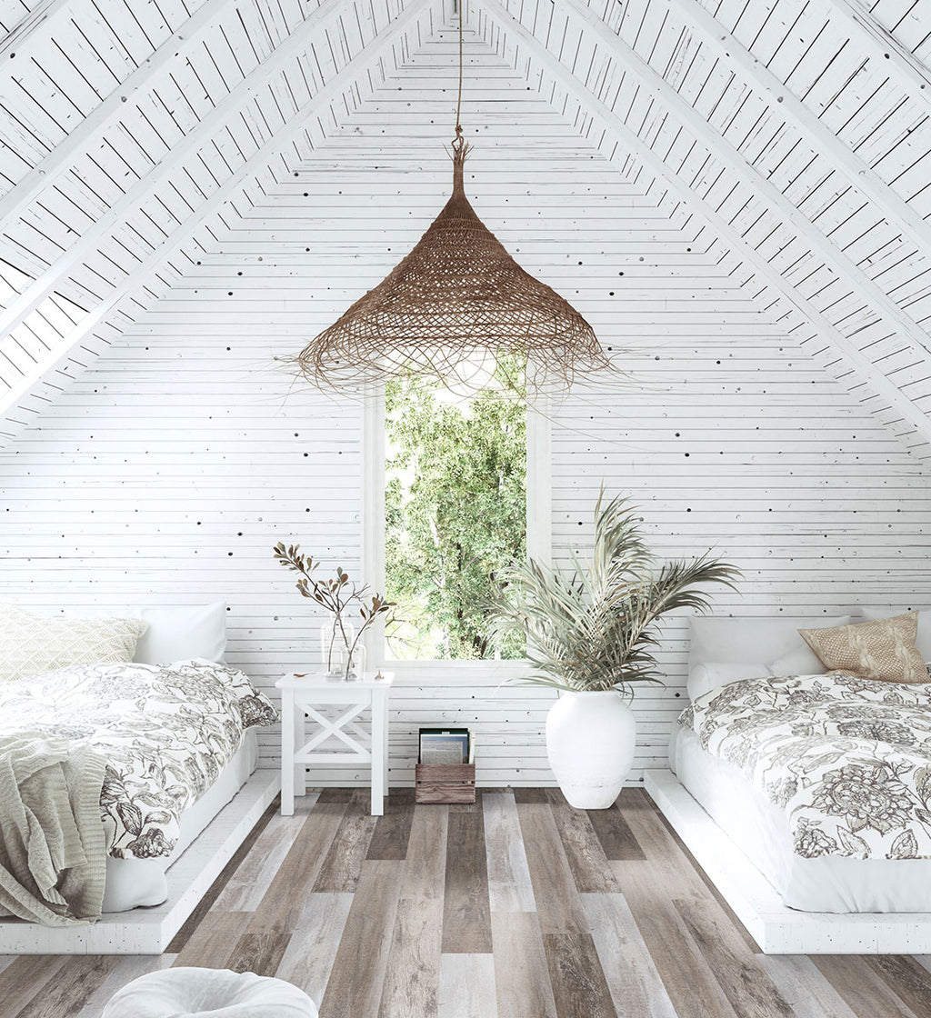 Prescott Weathered Brina Luxury Vinyl Plank, room scene