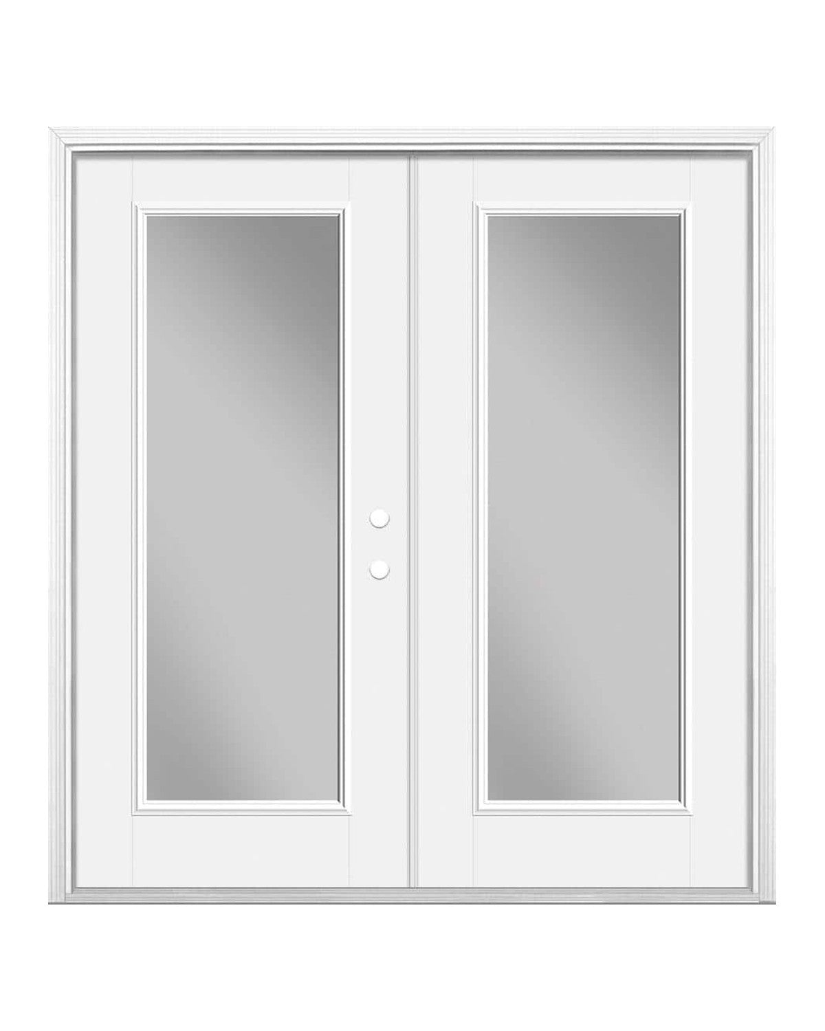 Full-lite clear glass double French patio door 72 x 80
