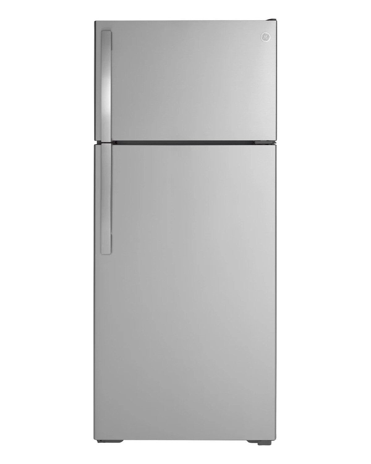 GE GIE18GSNRSS Stainless Steel Top Freezer Refrigerator, front view
