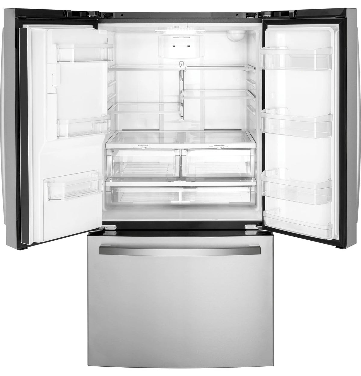 GE GYE21JYMFS Stainless Steel French Door Refrigerator, manufacturer photo 4