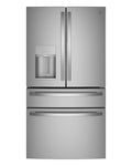 GE Profile PVD28BYNFS Stainless Steel 4-Door French Door Refrigerator, front view
