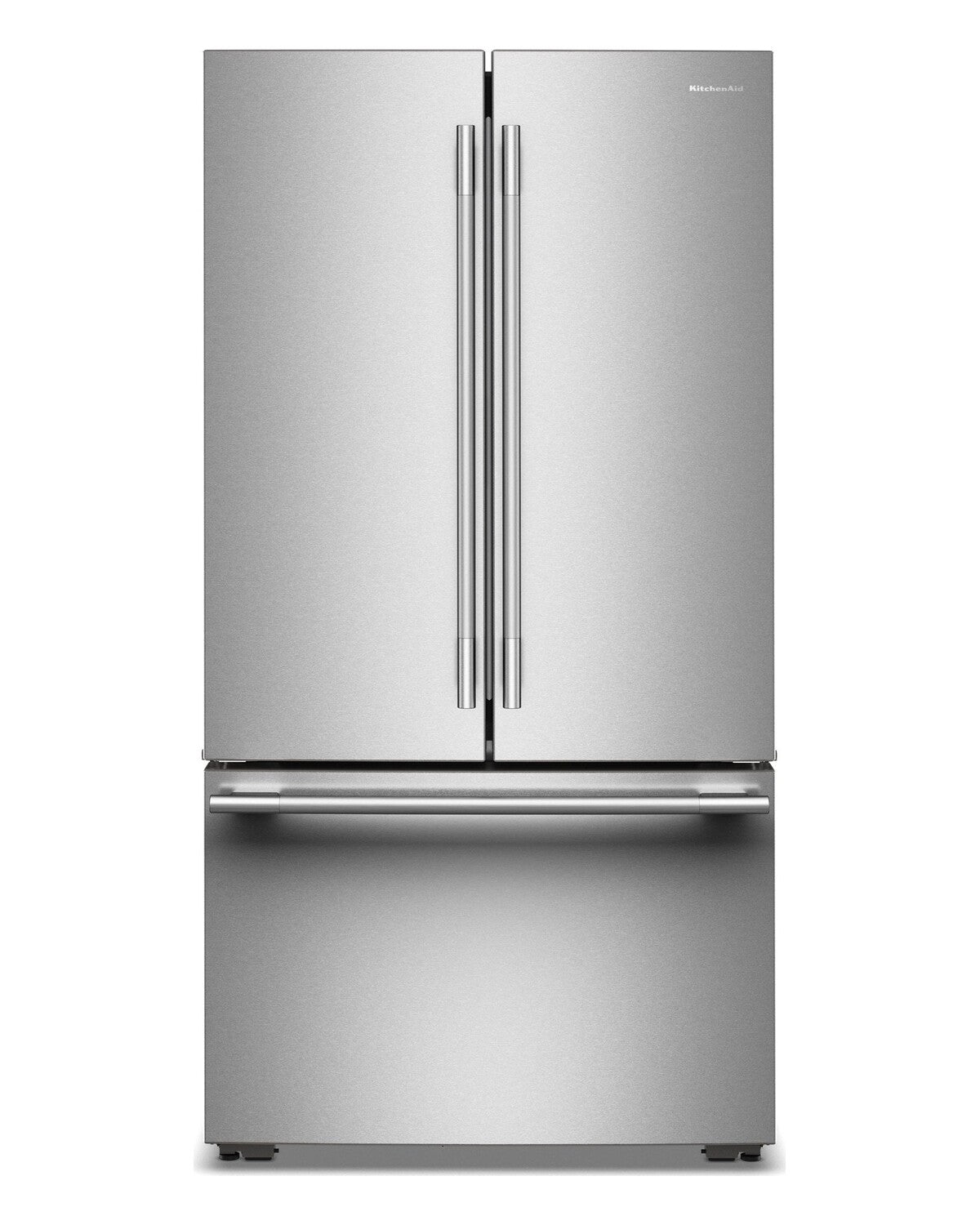 KitchenAid KRFC236SPS PrintShield Stainless French Door Refrigerator, front view
