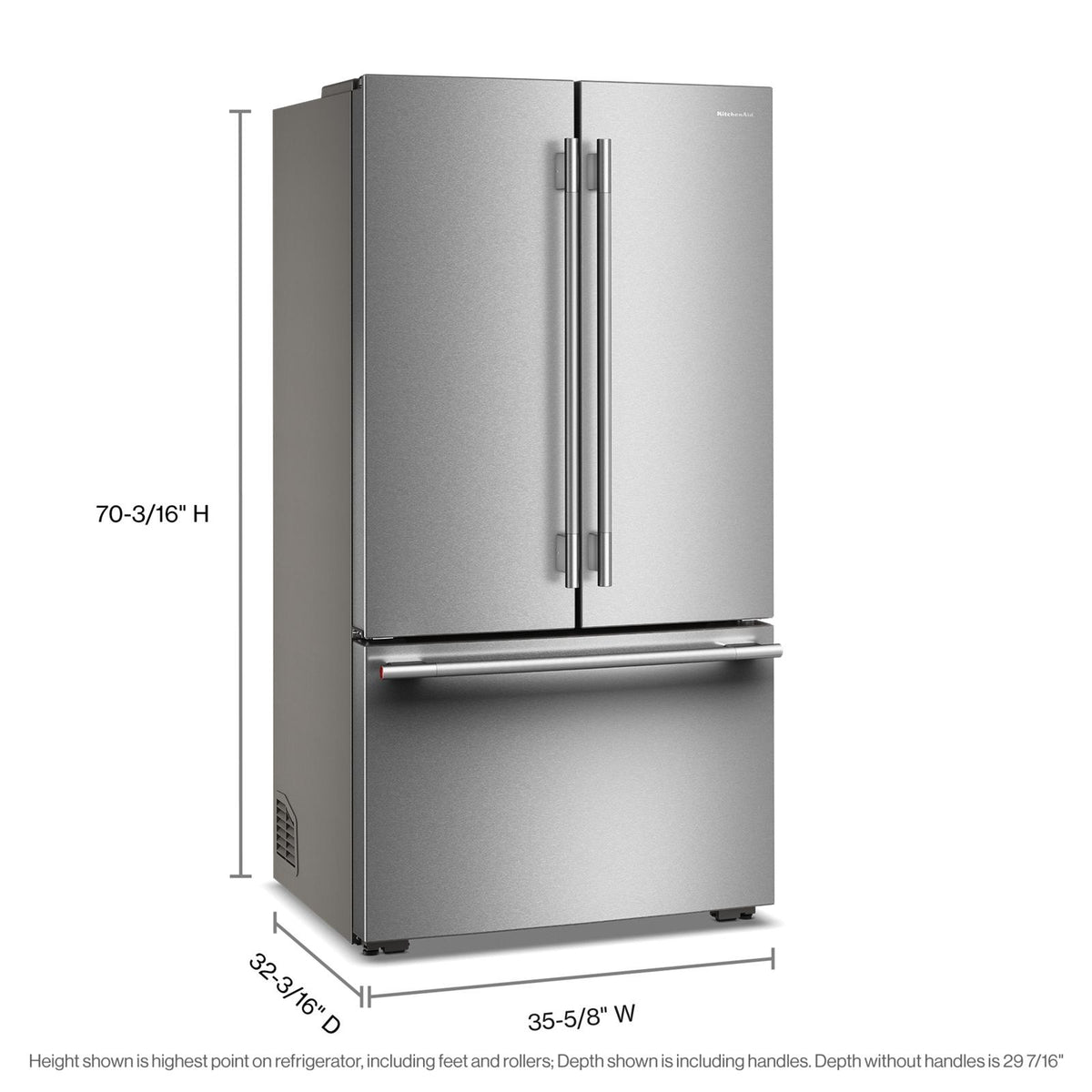 KitchenAid KRFC236SPS PrintShield Stainless French Door Refrigerator, manufacturer photo 3
