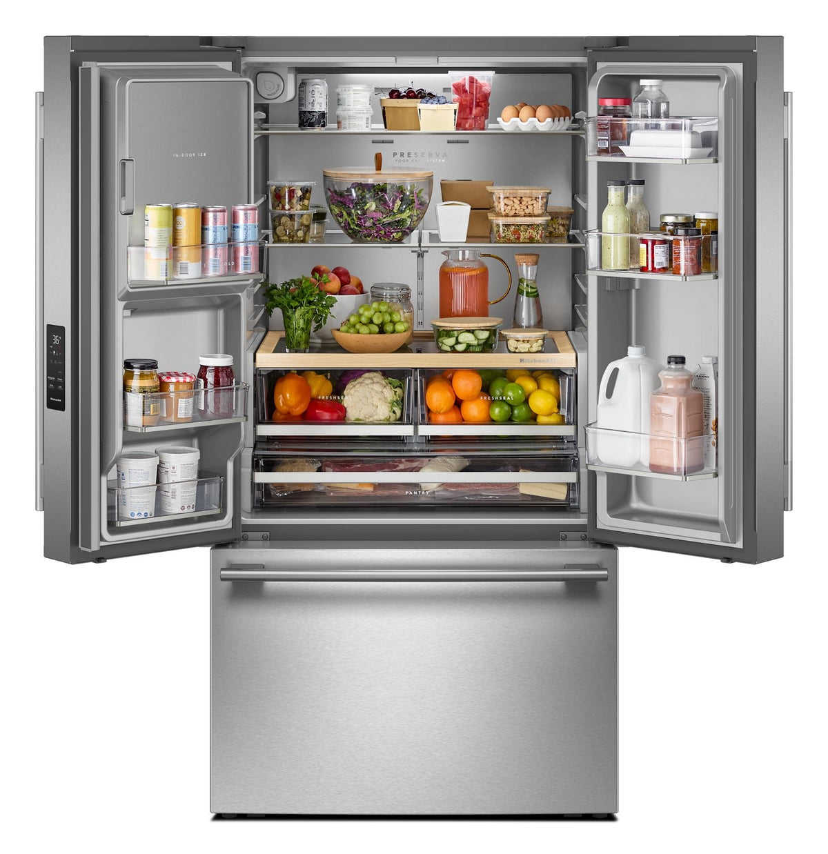 KitchenAid KRFF436SPS PrintShield Stainless French Door Refrigerator, manufacturer photo 2