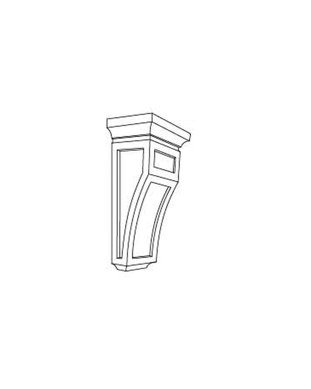 Shaker Gray Corbel dimension drawing
