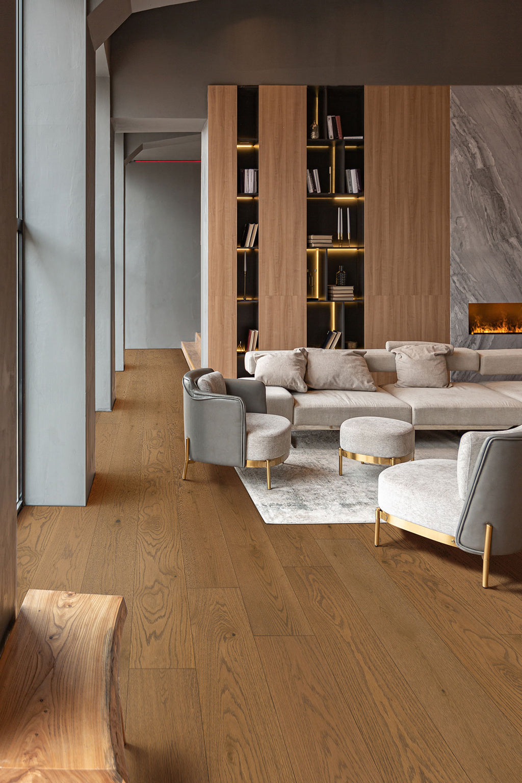Ladson Scarborough Buff Engineered Hardwood, room scene
