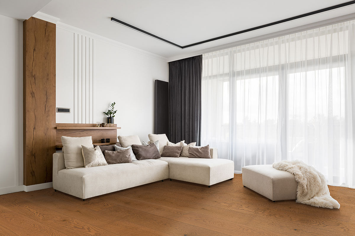 Ladson Scarborough Buff Engineered Hardwood, room scene