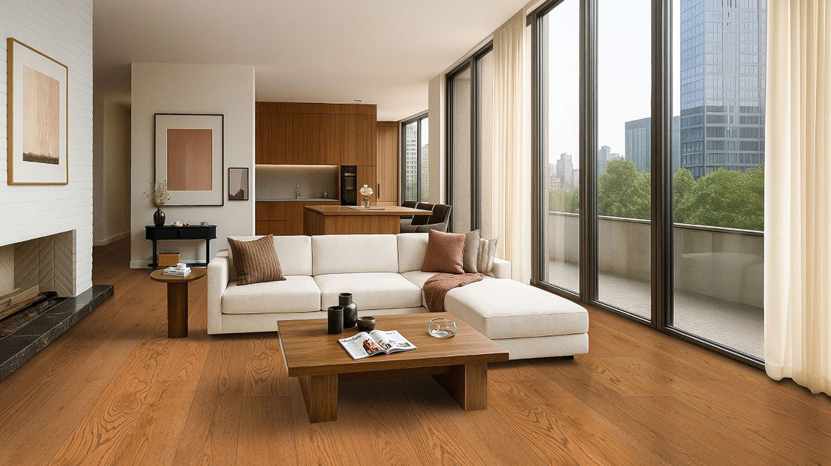 Ladson Scarborough Buff Engineered Hardwood, room scene