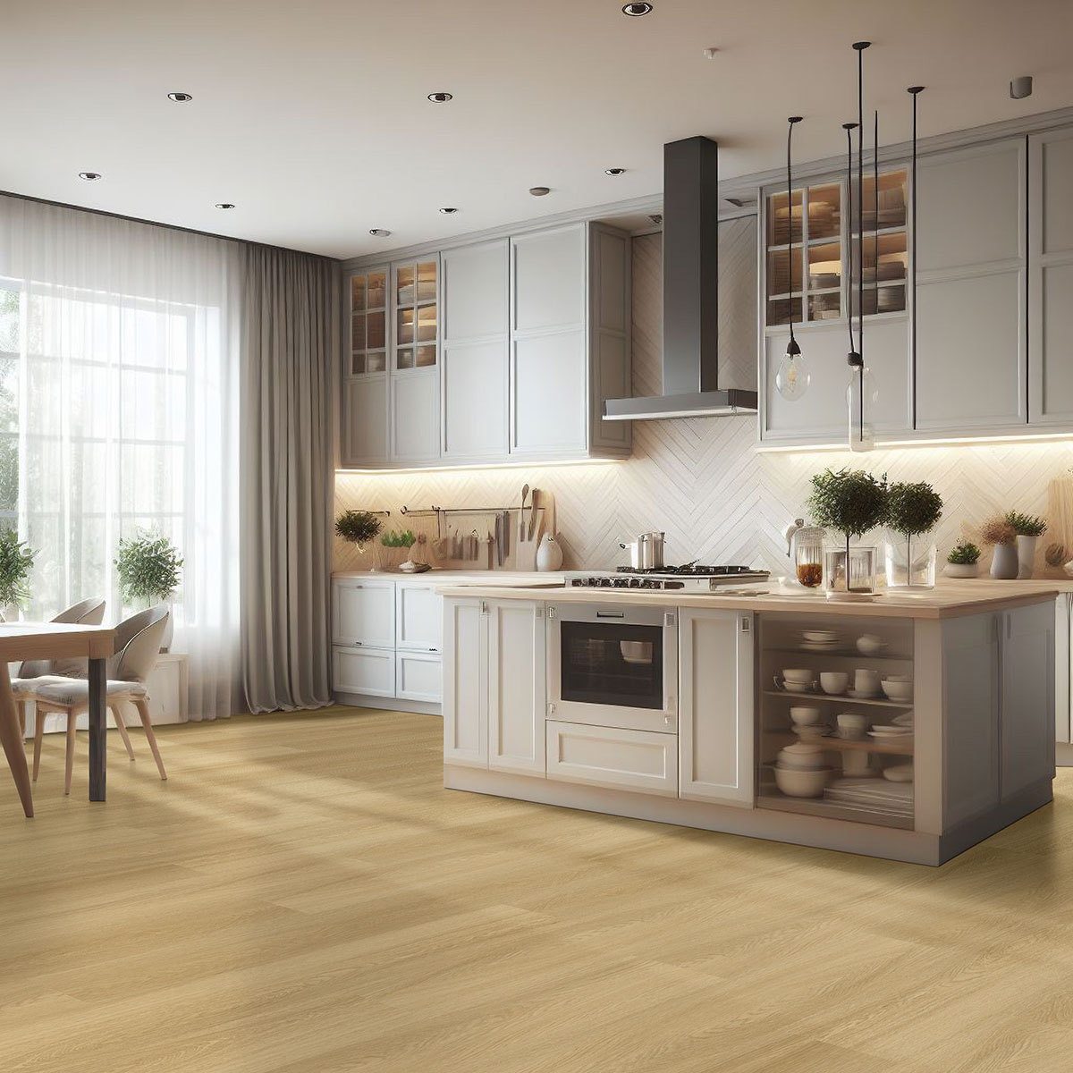 Laurel Reserve Bayside Buff Luxury Vinyl Plank, room scene