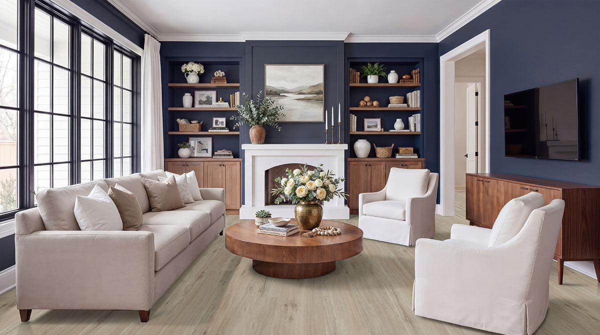 Laurel Reserve Umbervale Luxury Vinyl Plank, room scene