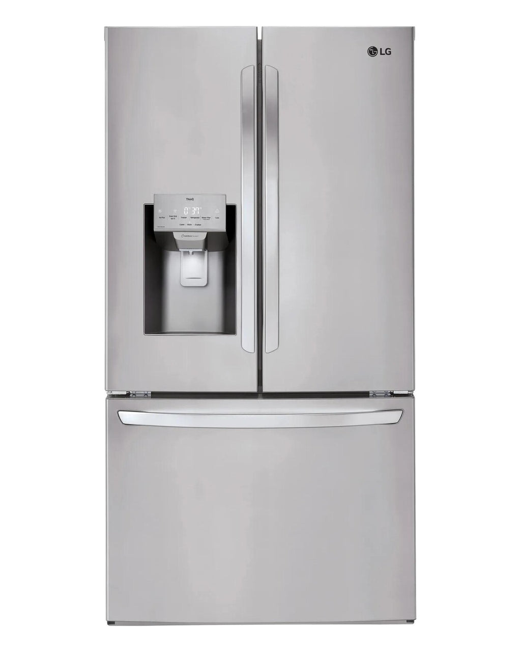 LG LRFS28XBS 3-Door French Door Refrigerator, front view