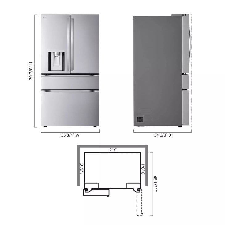 LG LF29H8330S 4-Door French Door Refrigerator, manufacturer photo 3