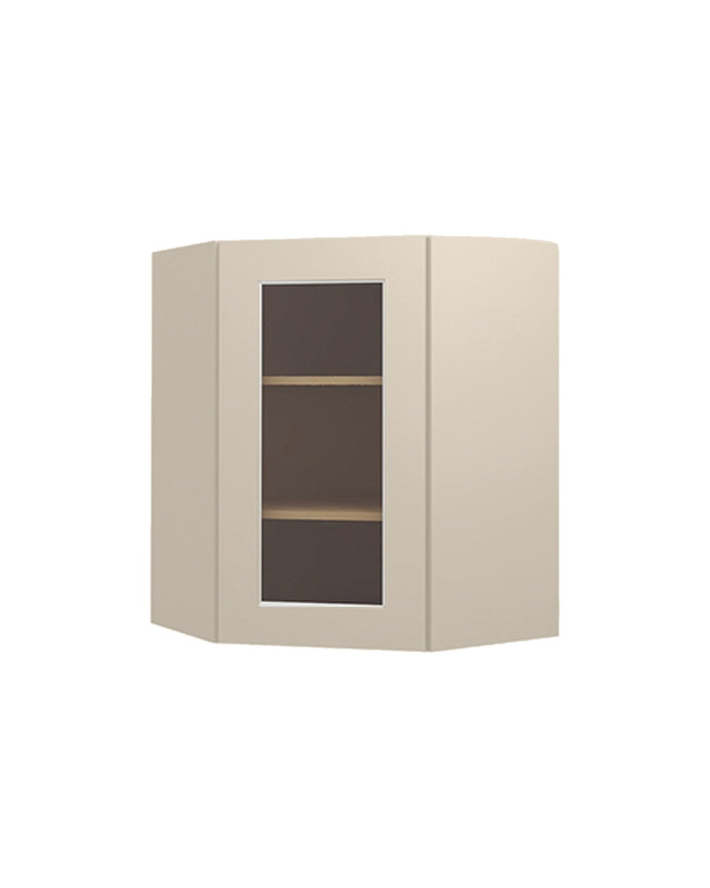 Shaker Accessible Beige Diagonal Corner Wall Cabinet, Glass Door (color preview)