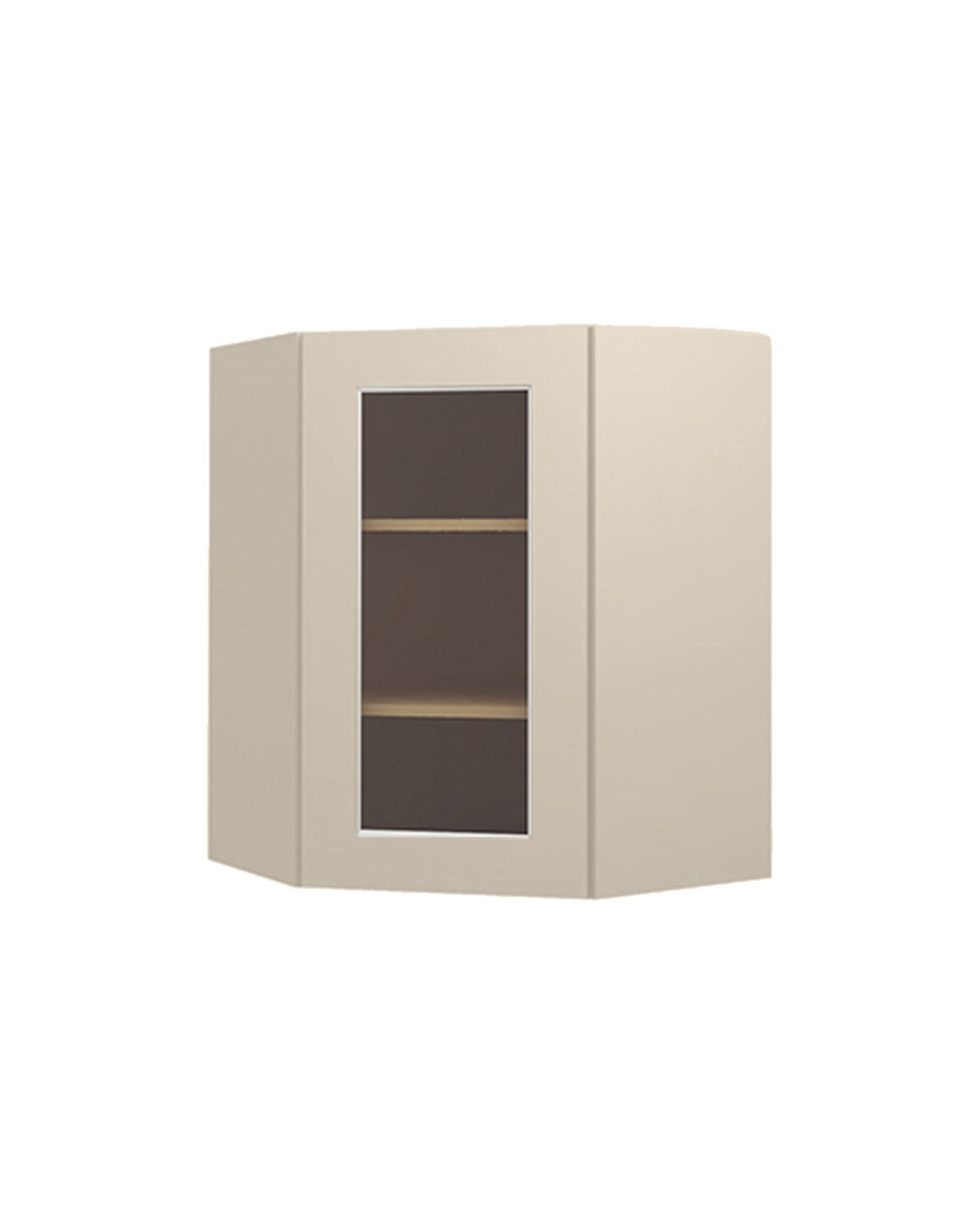 Shaker Accessible Beige Diagonal Corner Wall Cabinet, Glass Door (color preview)