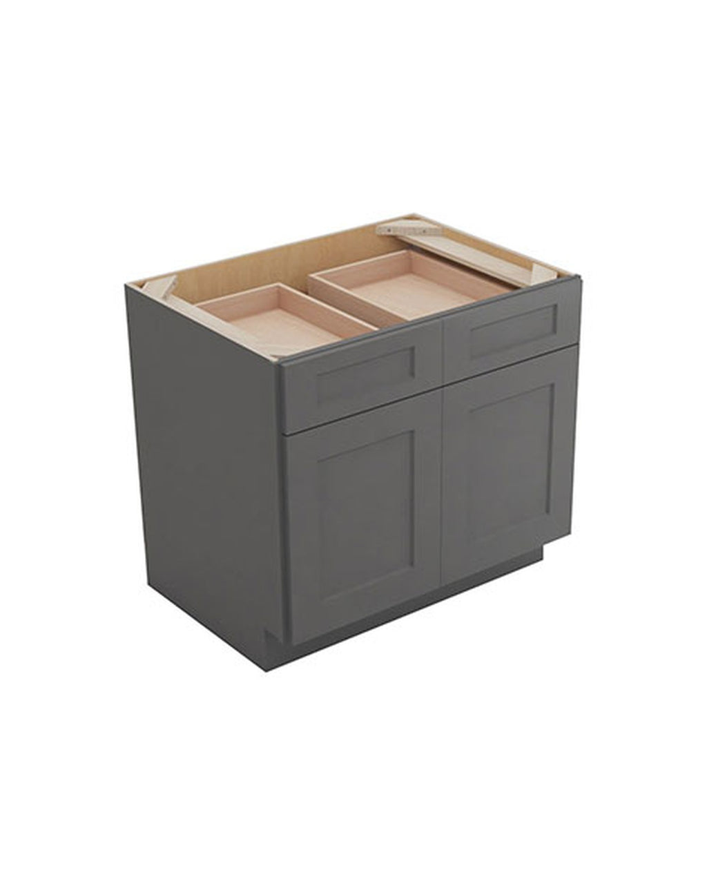 Shaker Gray Base Cabinet, 2 Doors & Drawers