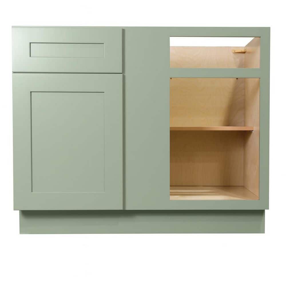 Shaker Jade Green blind corner base cabinet