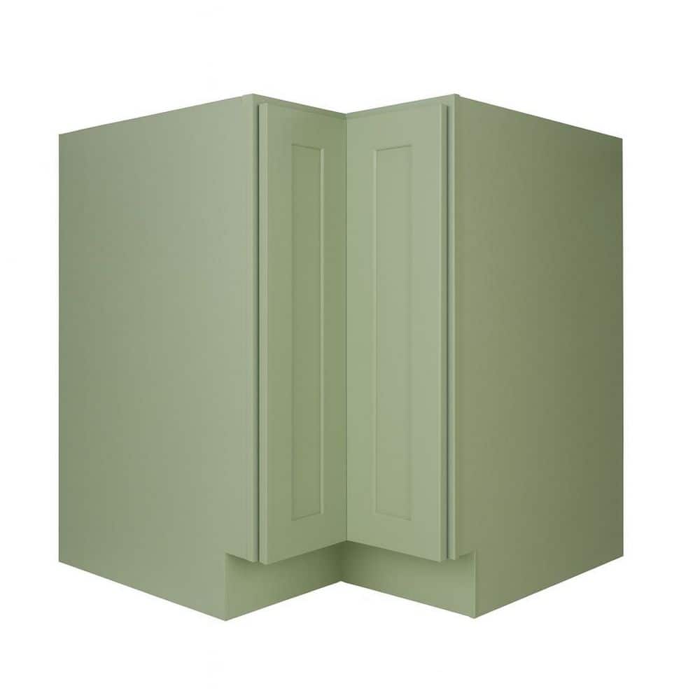 Shaker Jade Green lazy susan corner base cabinet