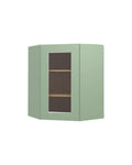 Shaker Jade Green Diagonal Corner Wall Cabinet, Glass Door (color preview)