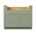 Shaker Jade Green farmhouse sink base cabinet