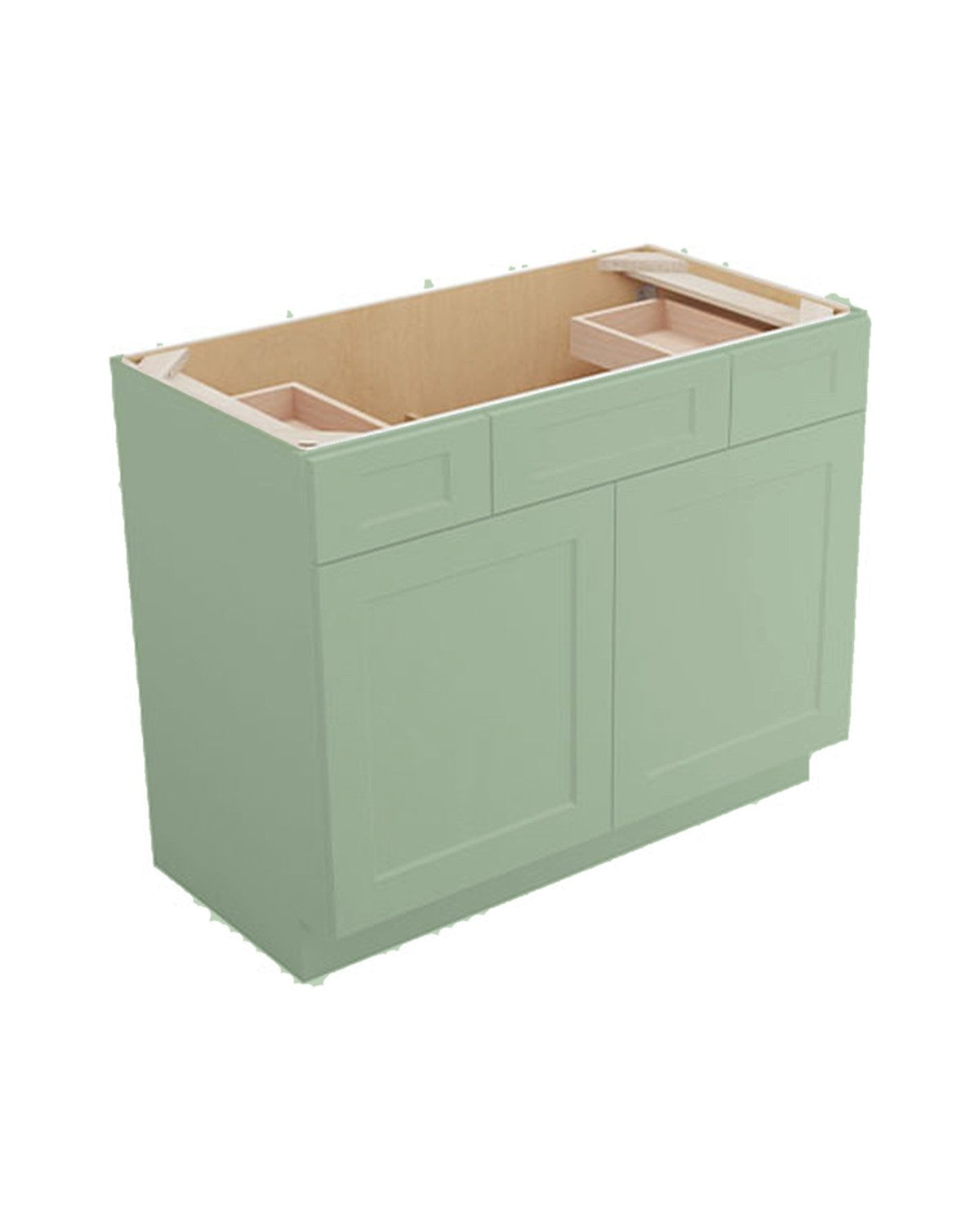 Shaker Jade Green Vanity Sink Base, Drawers Both Sides (color preview)
