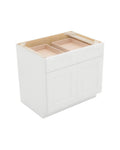 Shaker White Base Cabinet, 2 Doors & Drawers