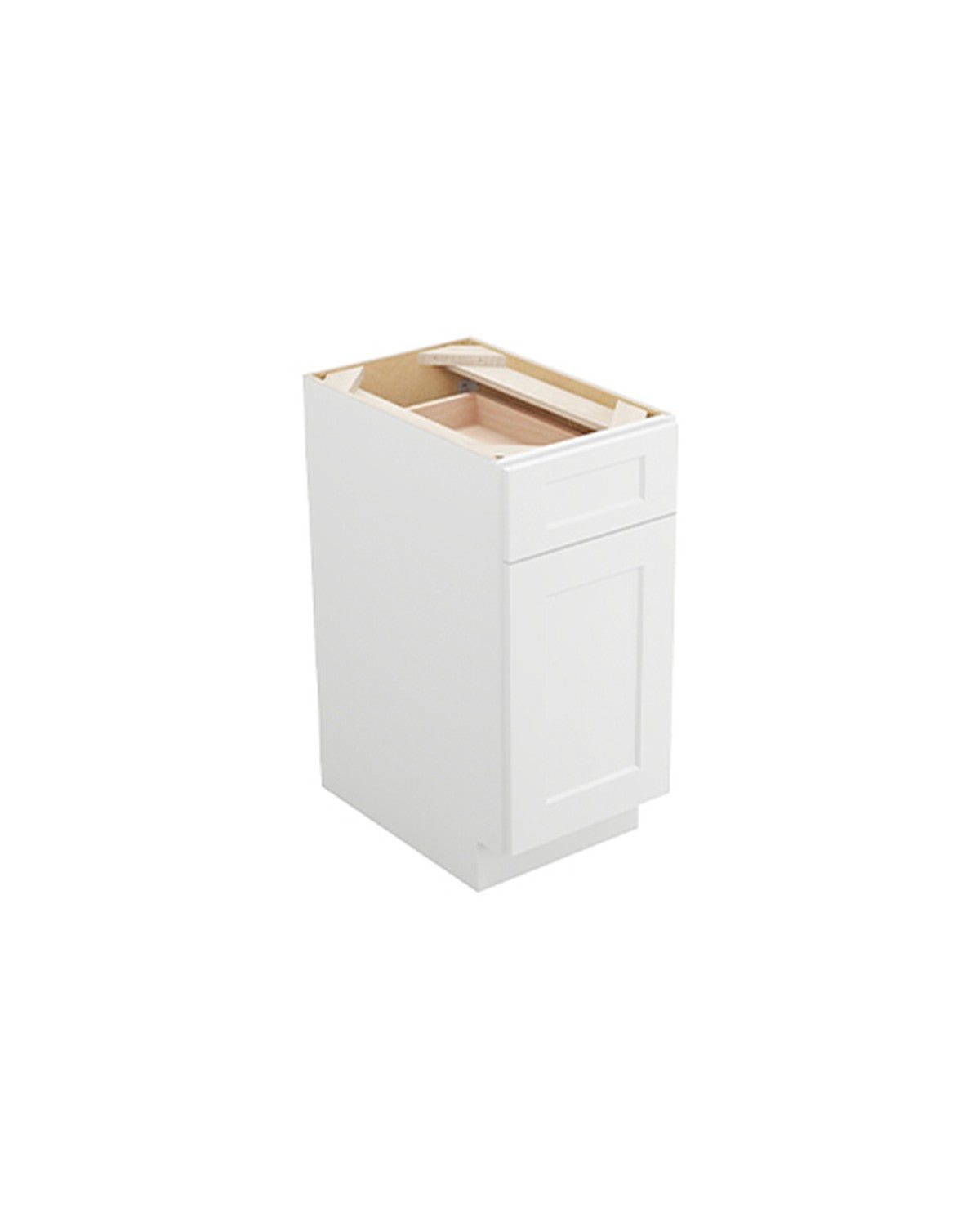 Shaker White Trash Can Base Cabinet with Pull-Out Kit
