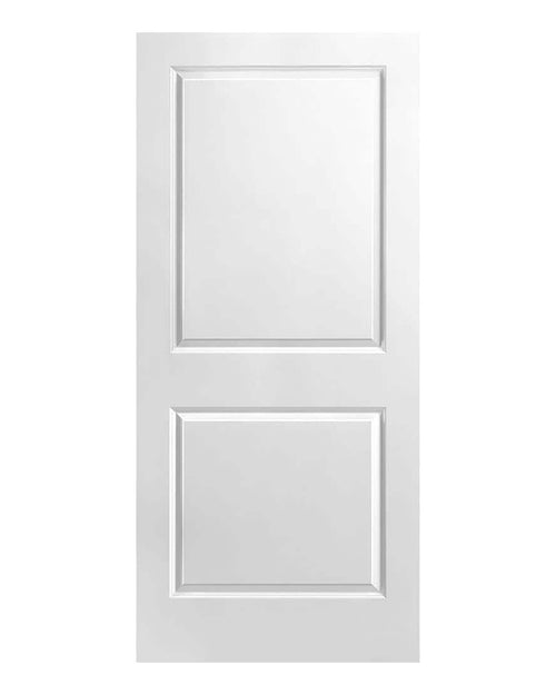 2-panel square top primed white interior door slab