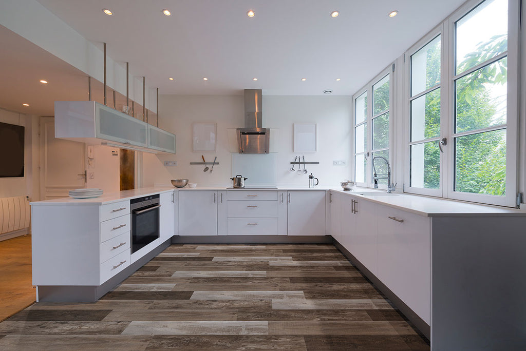 Prescott Weathered Brina Luxury Vinyl Plank, room scene