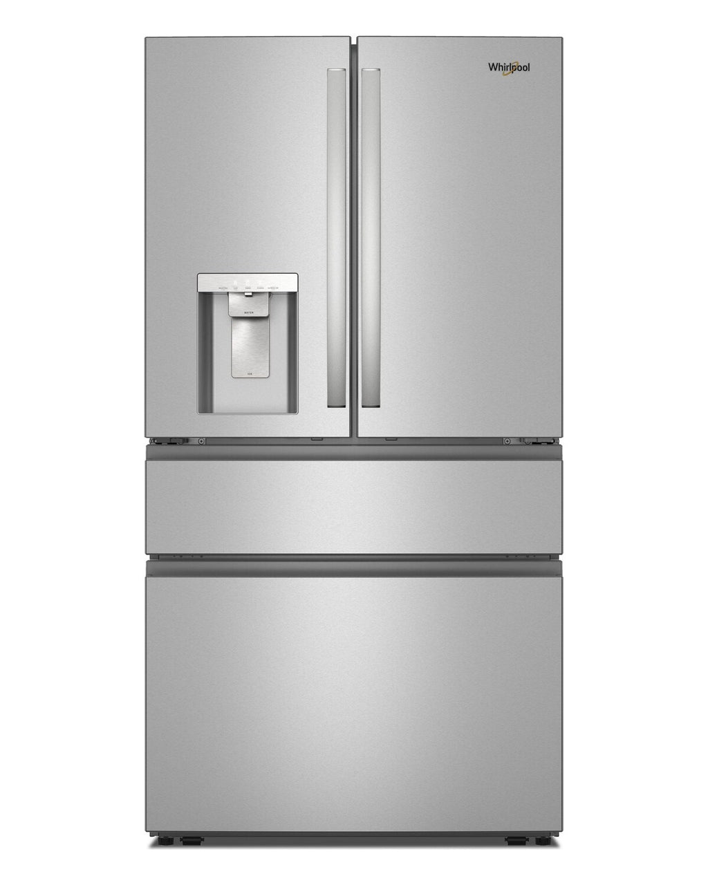 Whirlpool WRMF3636SZ Fingerprint-Resistant Stainless Finish French Door Refrigerator, front view
