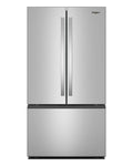 Whirlpool WRFF3136SZ Fingerprint-Resistant Stainless Finish French Door Refrigerator, front view