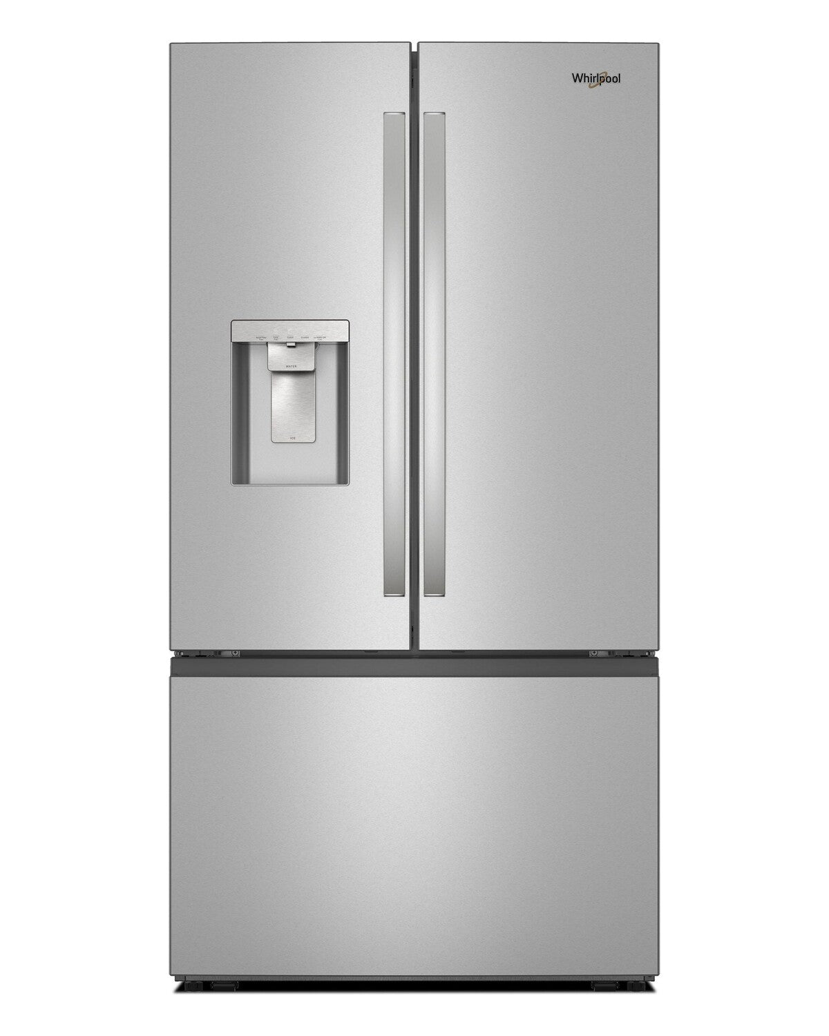 Whirlpool WRFF3536SZ Fingerprint-Resistant Stainless Finish French Door Refrigerator, front view