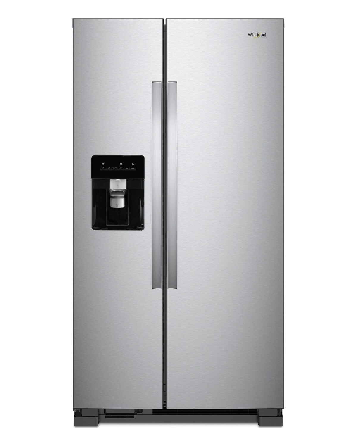 Whirlpool WRS315SDHZ Fingerprint-Resistant Stainless Finish Side-by-Side Refrigerator, front view