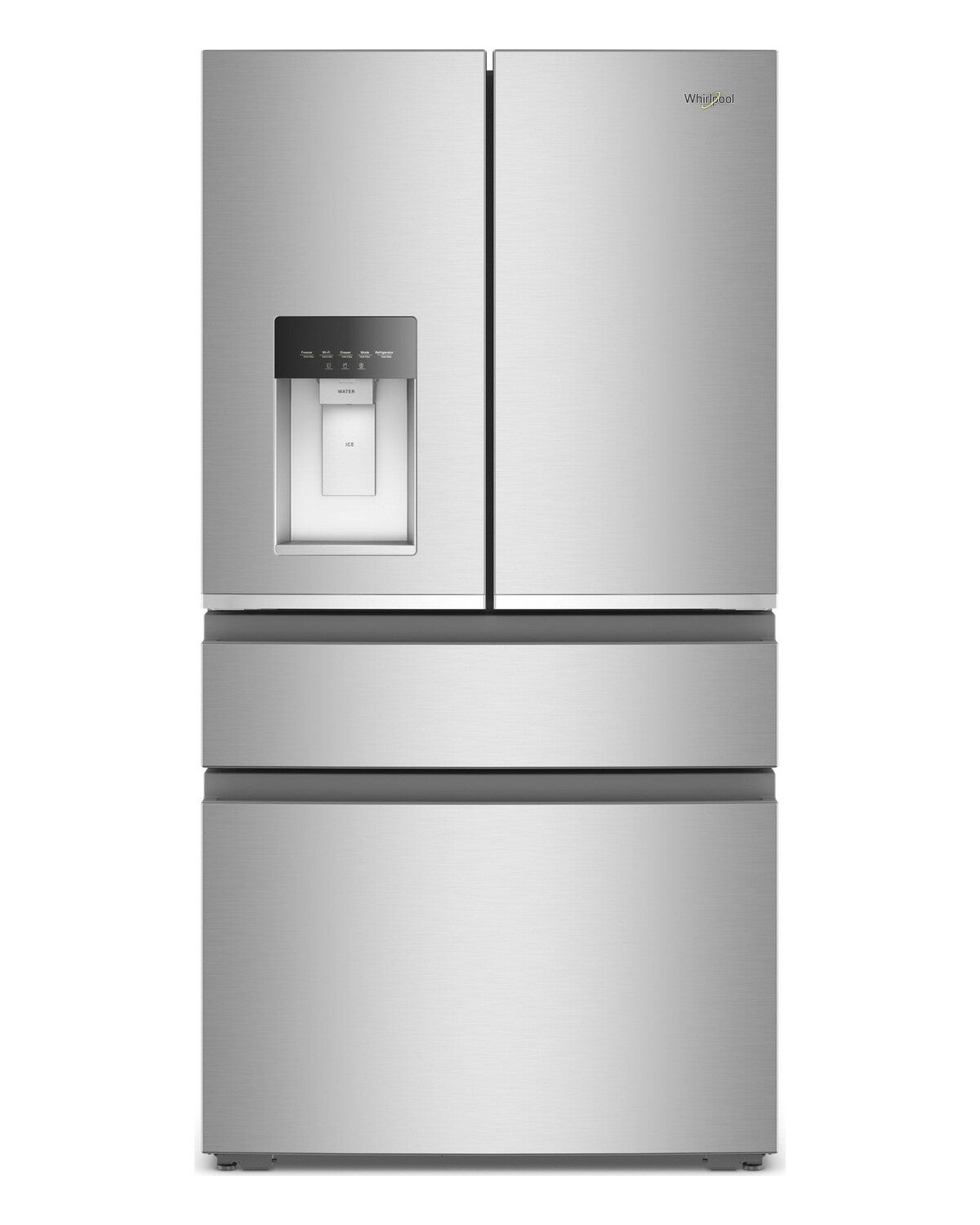 Whirlpool WRMC7036RZ Fingerprint-Resistant Stainless Finish 4-Door French Door Refrigerator, front view