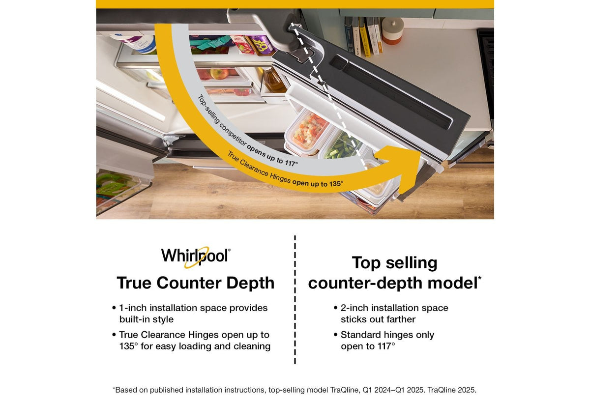 Whirlpool WRMC7036RZ Fingerprint-Resistant Stainless Finish 4-Door French Door Refrigerator, manufacturer photo 5